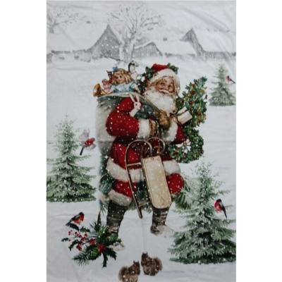 Clayre & Eef Plyšový pléd přehoz Santa 130x170