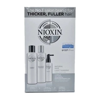 Nioxin System 1 Cleanser šampón 150 ml System 1 Cleanser šampón + 150 ml System 1 Scalp Revitaliser Conditioner + 50 ml System 1 Scalp Treatment pre jemné a chemicky neošetřené vlasy darčeková sada