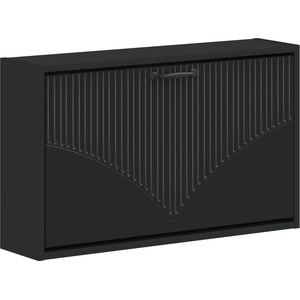 vidaXL Стенно шкафче за обувки HOORN 71 x 17 x 43 см Черно (897286)