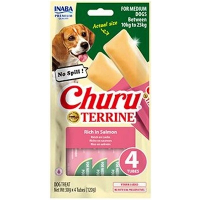 Churu Dog Terrine losos plemena M 4 x 30 g
