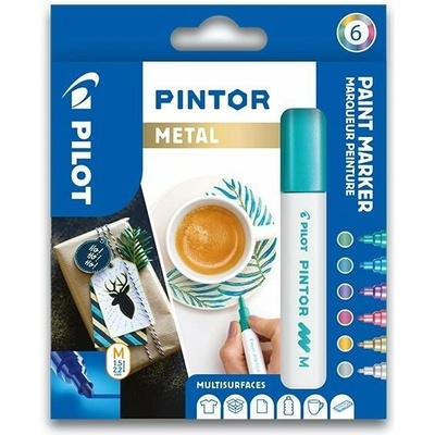 PILOT Pintor Medium Sada akrylových popisovačů 1,5-2,2mm - Metal 6 ks