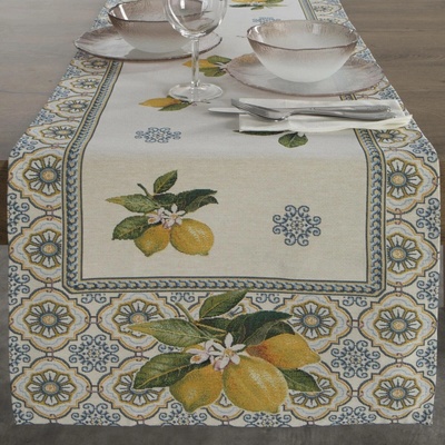 EUROFIRANY GOBELÍNOVÝ BĚHOUN NA STŮL LEMON 45X140 CM VZOROVANÝ