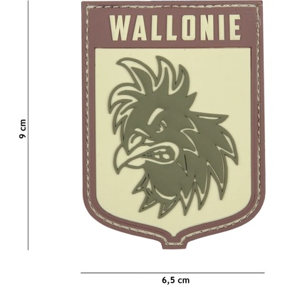 Gumová nášivka 101 Inc vlajka Wallonie - multicam