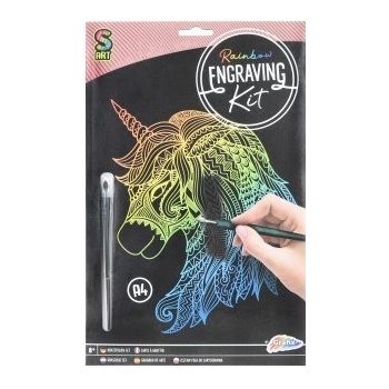 Vyškrabávací obrázek jednorožec