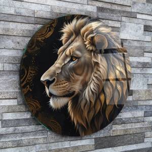 Art gift Кръгло стъклено пано - Царствена сила
