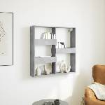 vidaXL Стенен шкаф, бетонно сив, 80x15x80 см, инженерно дърво (854547)