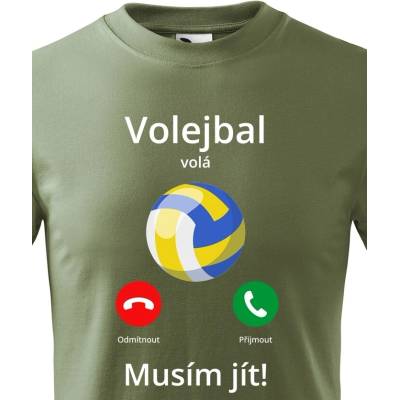 Dětské tričko Volejbal volá Musím jít! Military Canvas Dětské tričko Bezvatriko.cz 2365