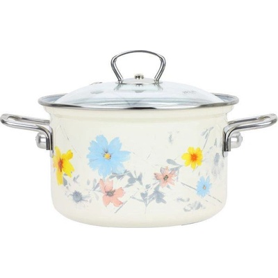 Belis Smaltovaný hrniec so sklenenou pokrievkou MEADOW 20 cm/3,6 l
