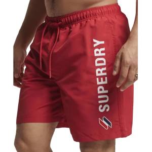 Superdry Бански гащета Superdry Code Applque 19Inch swimming shorts - Red (Risk Red)