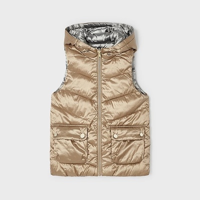 Mayoral Елек с две лица за момиче в сиво и бежов Майорал