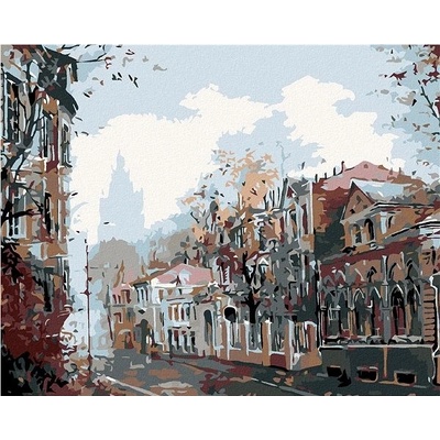 zuty Malování podle čísel Temné městečko 50 x 40 cm vypnuté plátno na rám