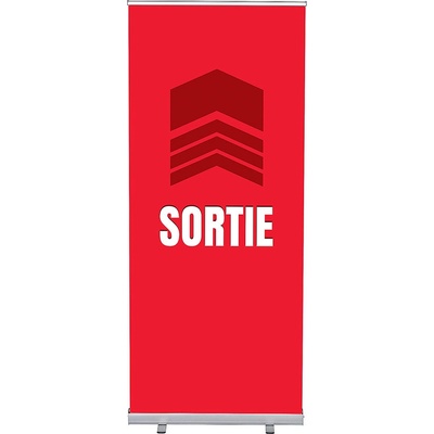 Jansen Display Set Roll-baneru Budget s vytištěným motivem, Východ, červený, francouzština, 870 x 2080 mm