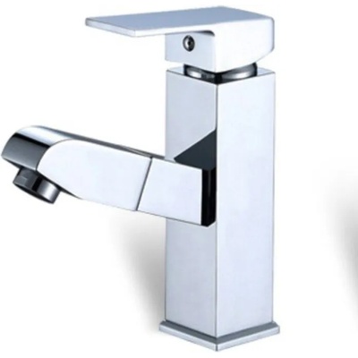 Inter Ceramic Стоящ смесител за умивалник Куарто ICF 1118549NEW, неръждаема стомана, хром, с изтеглящ душ, 17.2x15.7см (1118549NEW)