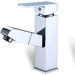 Inter Ceramic Стоящ смесител за умивалник Куарто ICF 1118549NEW, неръждаема стомана, хром, с изтеглящ душ, 17.2x15.7см (1118549NEW)