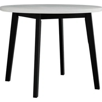 VENETI Okrúhly jedálenský stôl 100 cm AMES 3 - biely / čierny