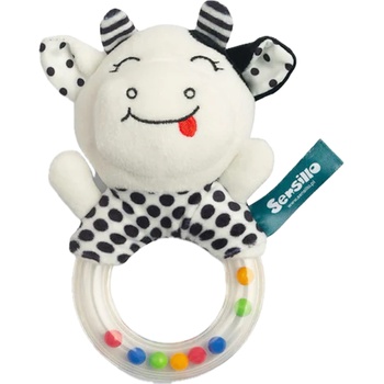 Sensillo Бебешка дрънкалка Sensillo - Кравичка, черно-бяла (SILLOZ-0300)