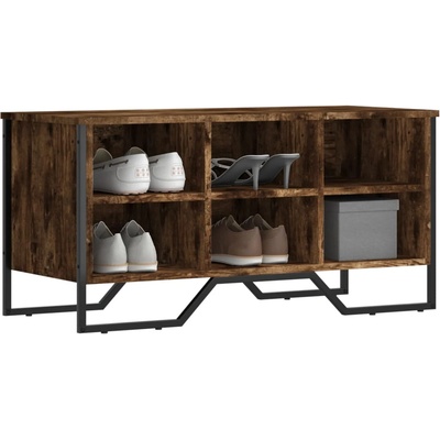 vidaXL Шкаф за обувки, опушен дъб, 90x38x45, 5 см, инженерно дърво (848641)