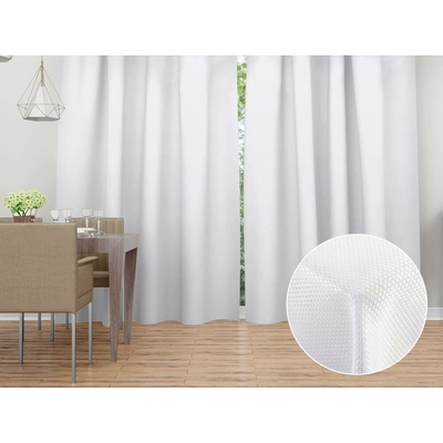 Biante Dekorační závěs Monako PM-126 Drobný nopkový vzor bílý - šířka 140 cm 140x250 cm