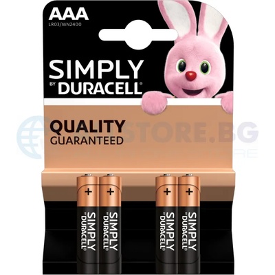 DURACELL Алкална батерия DURACELL Simply LR03 /4 бр. в блистер/ 1.5V (DUR-BA-LR03-SIMPLY)