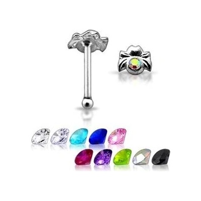 Šperky4U stříbrný piercing do nosu pavouček N01041-LB