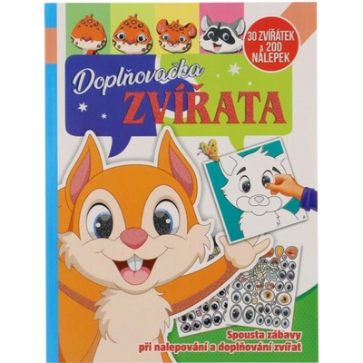 Pracovný zošit so samolepkami Doplňovačka zvieratá 200 nálepiek SK verzia 21x28cm