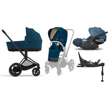 Cybex e-Priam 3.0 Kombinovaný + Cloud Z2 Autosedačka 0-13 kg + Základna Isofix Z2 Sada 4v1 Mountain Blue 2023