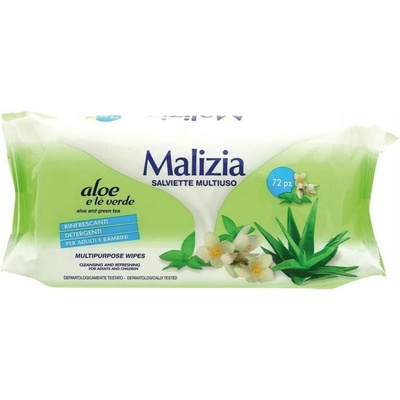 Malizia vlhčené obrúsky s aloe verou 72 ks