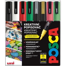 Uni Posca 3M sada 8ks vánoční tóny