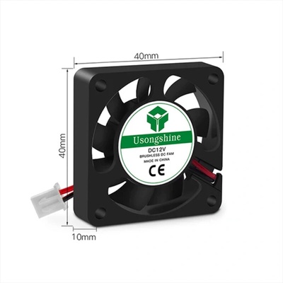 Usongshine Вентилатор 40х40x10mm 12V / 24V 7000RPM 20dba 2 Пина за 3Д Принтери