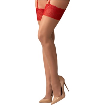 Obsessive Cupide Desir - дантелен чорапогащник (червен)