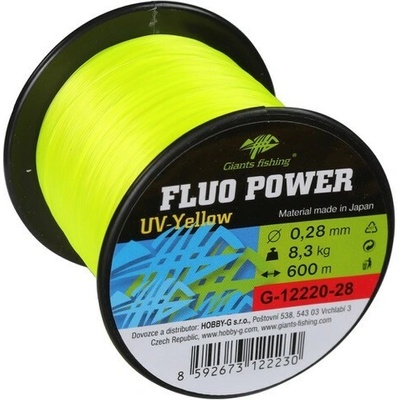 Giants Fishing flou powerov yellow 600 m 0,30 mm 9,6 kg