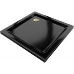 Mexen Flat тънък квадратен душ кабина 70 x 70 cm, черен, сифон златен - 40707070G (40707070G)