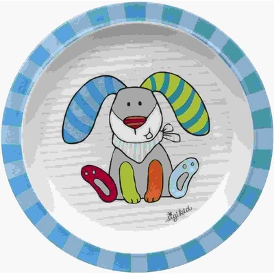 Melamin baby talířek RINGEL DINGEL zajíc se silikonem 21,5 cm sigikid
