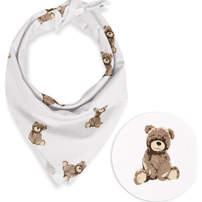 Biante detská bavlnená šatka Sandra SA-531 Medvedíky na bielom