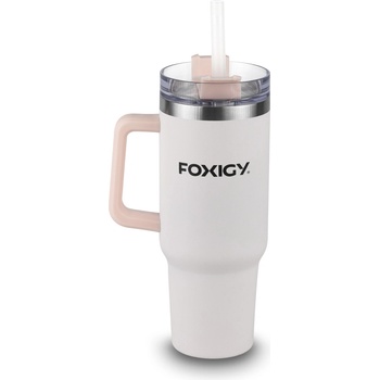 FOXIGY Термочаша за кола със сламка 1200 ml Baby pink