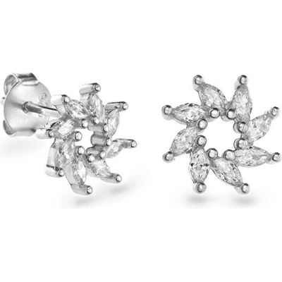 Again Jewelry strieborné náušnice pecky Slunce s kubickými zirkony AJNS0043