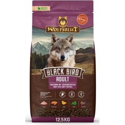 Wolfsblut Dog Black Bird Adult Large morka a sladké zemiaky 12,5 kg