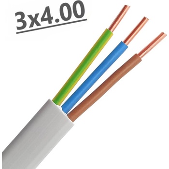 UltraLux Плосък безмостов кабел 3x4 mm2 (ПВВ-Б1); 220/380V (няма)