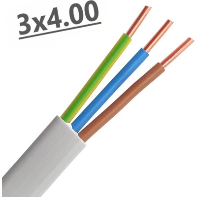 UltraLux Плосък безмостов кабел 3x4 mm2 (ПВВ-Б1); 220/380V (няма)