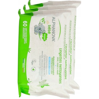 Alphanova Bebe vlhčené vlhčené obrúsky 3 x 72 ks