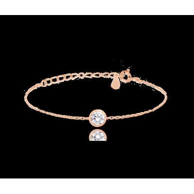 Minet Rose gold stříbrný s bílým zirkonem JMAS0096RB16