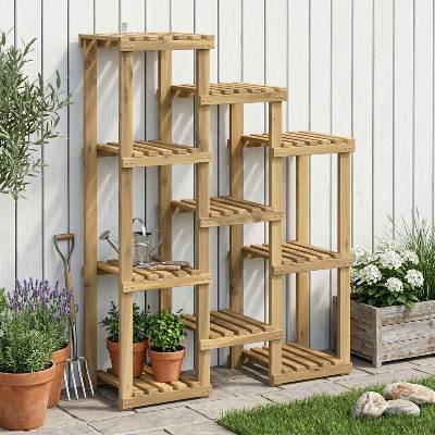vidaXL Стойка за растения Бяло 85 x 30 x 114, 5 см (903107)
