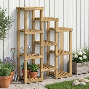 vidaXL Стойка за растения Бяло измиване 85 x 30 x 114, 5 см (903107)