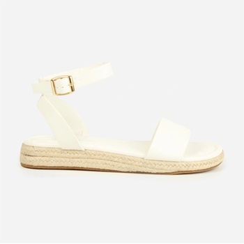Wheres That From Сандали Wheres That From Women's Raffia Flatform Sandals - White