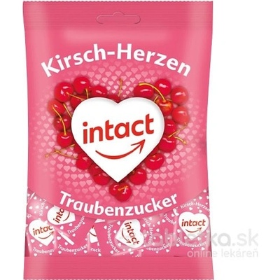 INTACT Hroznový cukor čerešňové srdiečka 75 g