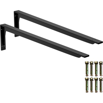 Onpira Čierny držiak police s podperou 14-59 cm [2ks] Rozmer: 540x245 mm