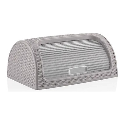 Horecano DUNYA-Кутия за хляб 41, 4x26, 9xh18, 1cm PVC РАТАН СИВА (05330) (0151552)