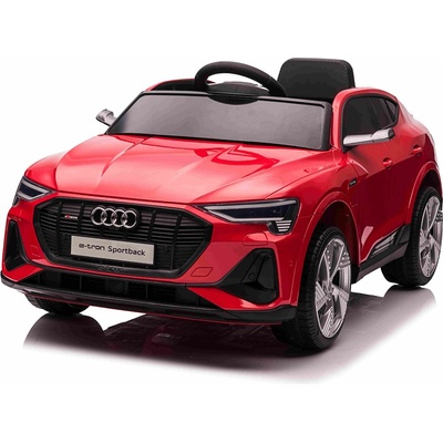 Audi E-tron Sportback 12V, Червен, Широка Единична Седалка с Триточков Предпазен Колан, 2.4 GHz Дистанционно Управление, Литиева Батерия, LED Светлини, 2x25W Мотора и Окачване (52369856)