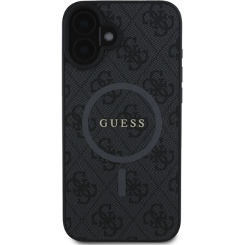 GUESS Калъф Guess - PU Leather 4G Colored Ring MagSafe, iPhone 16, черен (3666339327200)