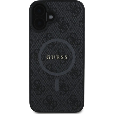 GUESS Калъф Guess - PU Leather 4G Colored Ring MagSafe, iPhone 16, черен (3666339327200)